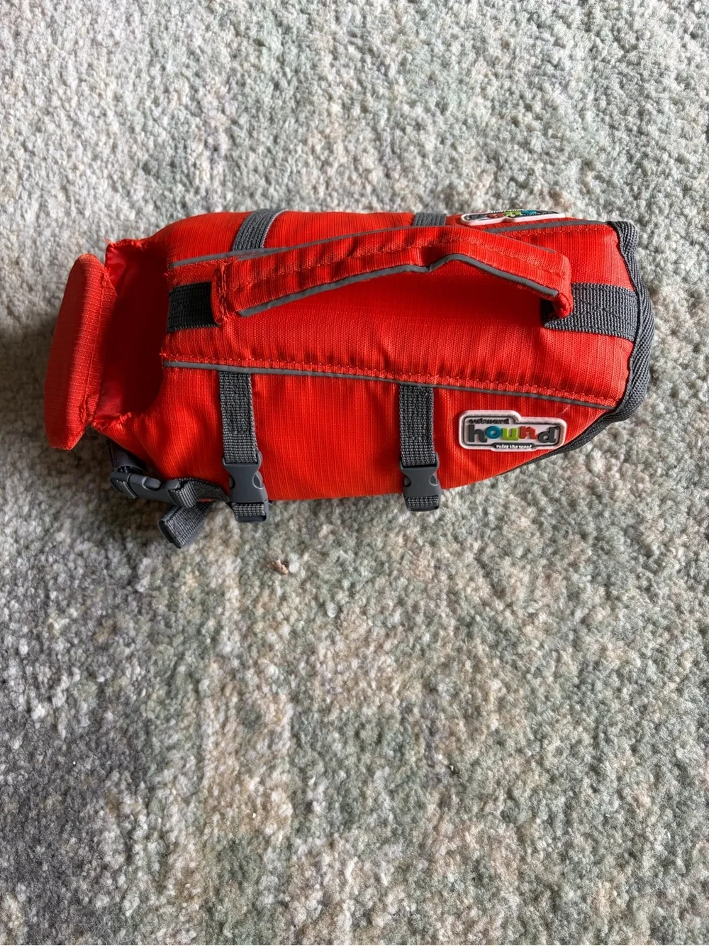 Outward Hound Bright Red Dog Life Vest with Gray Straps
